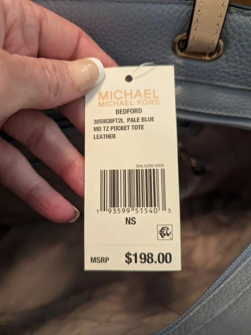 MICHAEL KORS Bedford Pale Blue Pocket Tote